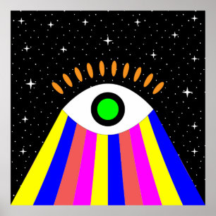 Poster Colorir todos os olhos, design com estrelas e