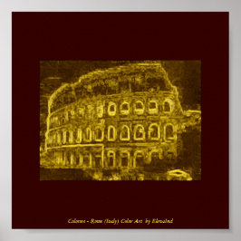 Póster Colosseo Neon Color Art