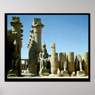 Póster Colosses Ramesses II e pilão de Amenophis