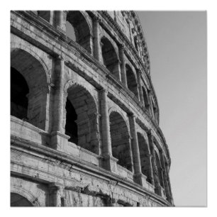 Póster Colosseum em Roma. Anfiteatro romano monumental