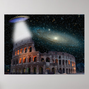 Poster Colosseum Roma Itália Conhece Espaço e OVNI