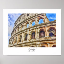 Poster Colosseum Roma, Itália Watercolor