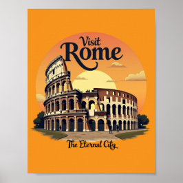 Poster Colosseum Roma Vintage Design