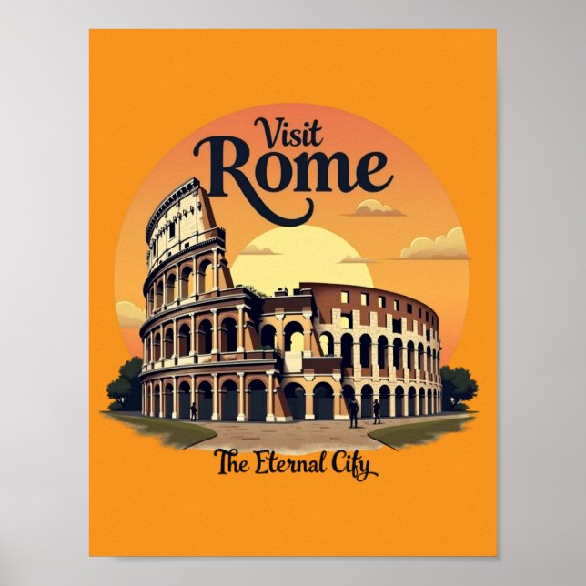 Poster Colosseum Roma Vintage Design (Frente)
