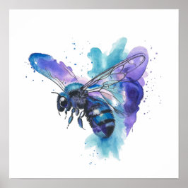 Poster Colourful cat watercolor artwork