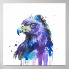 Poster Colourful Eagle Watercolor Art