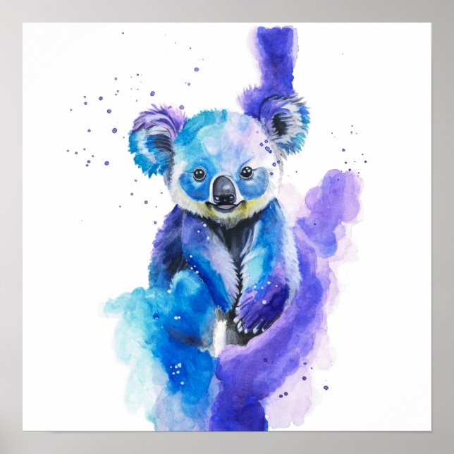 Poster Colourful Koala Bear Watercolour Artwork (Frente)