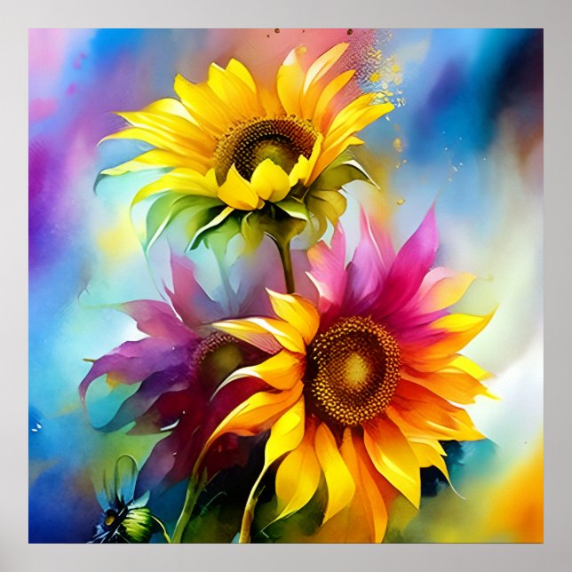 Poster Colourful Sunflower (Frente)
