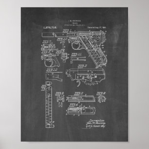 Poster Colt Woodsman Firearm Patente - Chalkboard