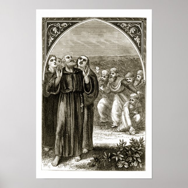 Póster Columba cantando, e atacada pelos drusos, (Frente)