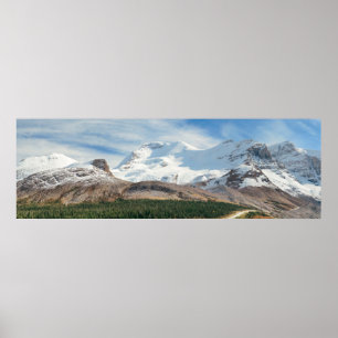 Poster Columbia Icefield panorama with snow covered mount