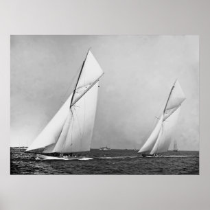 Póster Columbia & Shamrock 1898