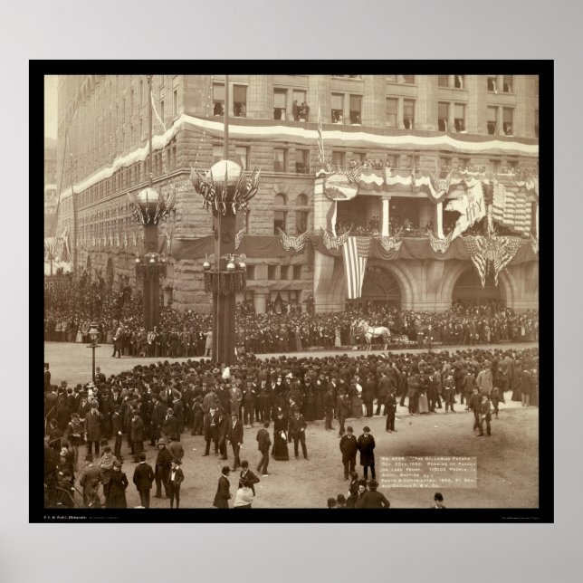 Poster Columbian Parade Chicago IL 1892 (Frente)
