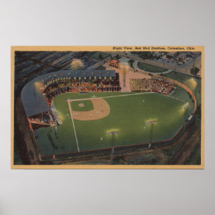 Póster Columbo, OH - antena do basebol vermelho do