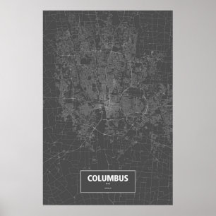 Poster Columbo, Ohio (branco no preto)