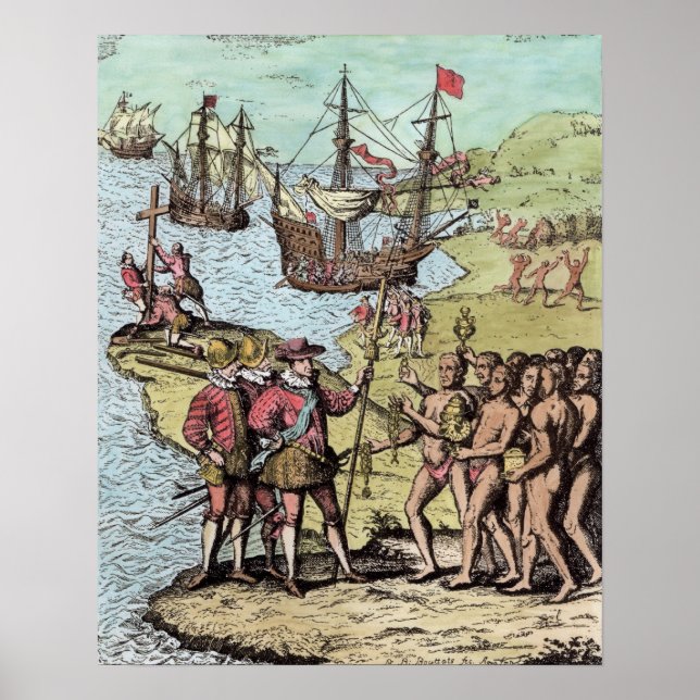 Póster Columbus em Hispaniola (Frente)