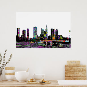 Póster Columbus, Ohio, em grafite