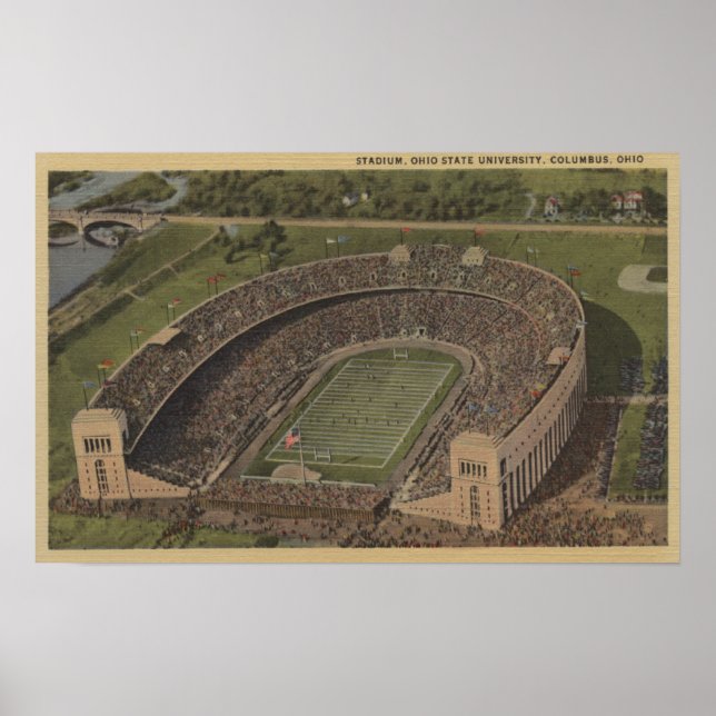 Poster Columbus, Ohio - Universidade Estadual de Ohio (Frente)