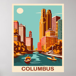 Poster Columbus, Rio Scioto, Ohio, Viagem 