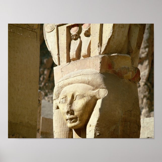 Póster Coluna com cabeça de hathor, da Capela de (Frente)
