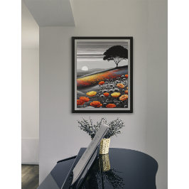 Póster Coluna de Pop de Cor no Sunset - Paisagem Artístic