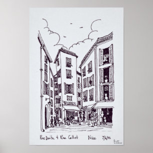 Poster Coluna de Rue Droite & Rue  Old Nice, França
