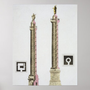 Póster Coluna de Trajan, Roma, de Le Costume Ancien et