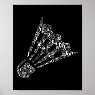 Poster Coluna do Shuttle Jogador de Badminton Camisa Badm