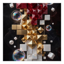 Coluna Mosaico de Natal Futurista 3D