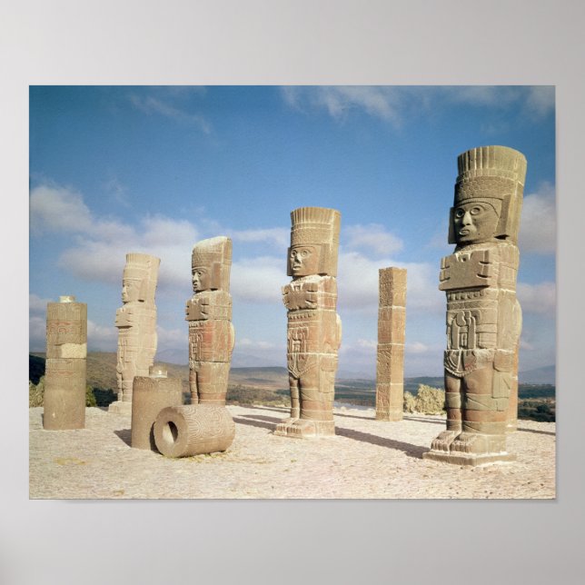 Póster Colunas atlanteanas no topo da Pirâmide B (Frente)