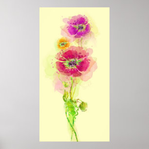 Poster Colunas de aquarelas pintadas 2