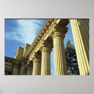Póster Colunas gregas do estilo no palácio das belas