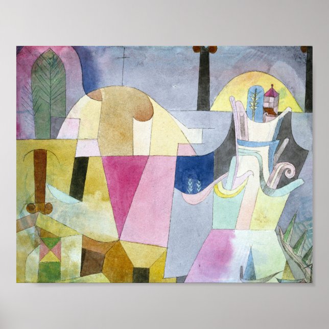 Poster Colunas Negras em uma Paisagem: Paul Klee 1919 (Frente)