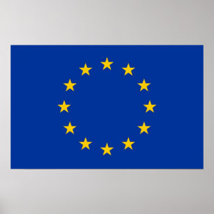 Poster com a bandeira da União Europeia