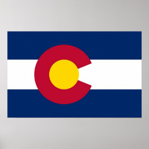 Poster com a bandeira de Colorado, EUA