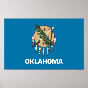 Poster com a bandeira de Oklahoma, EUA
