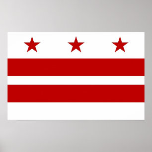 Poster com a bandeira do Washington DC, EUA