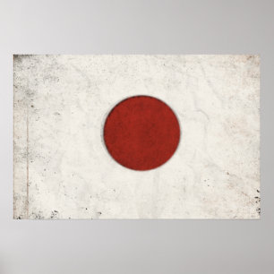 Poster com a bandeira suja do vintage de Japão