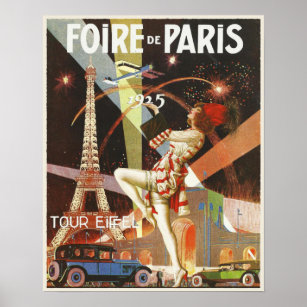 Poster com a Impressão de Arte de Paris da década 