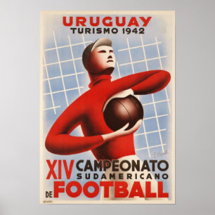 Poster com a Impressão de futebol da Vintage da Am