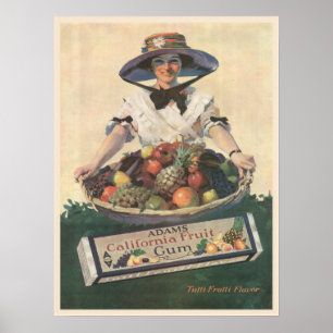 Poster com a senhora da fruta de Califórnia do
