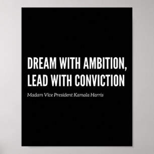 Poster Com Ambition Kamala Harris 2024 Election Anti Tru