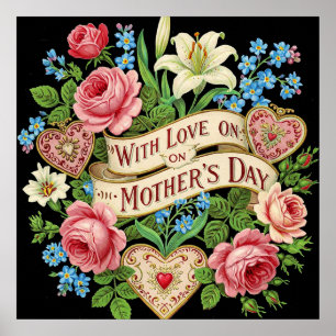 Poster Com Amor no Dia das Mães