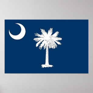 Poster com Bandeira da Carolina do Sul, EUA