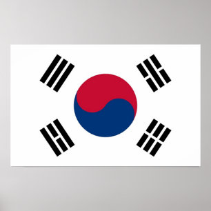 Poster com bandeira da Coreia do Sul