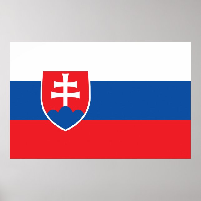 Poster com bandeira da Eslováquia (Frente)