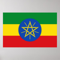 Poster com bandeira da Etiópia
