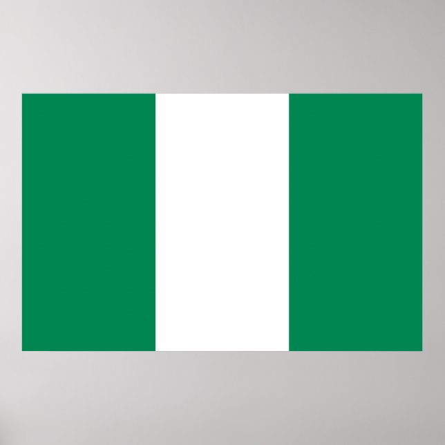 Poster com Bandeira da Nigéria (Frente)