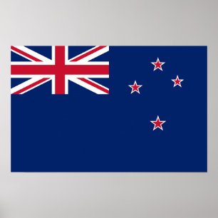 Poster com bandeira da Nova Zelândia