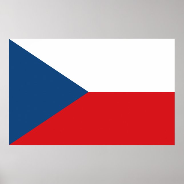 Poster com bandeira da Tchechia (Frente)